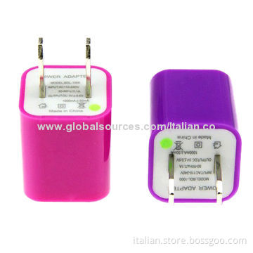 5V/1,000mAh High-quality USB Power Adapters for iPhone 5, US/EU Plug, 100-240V AC Input